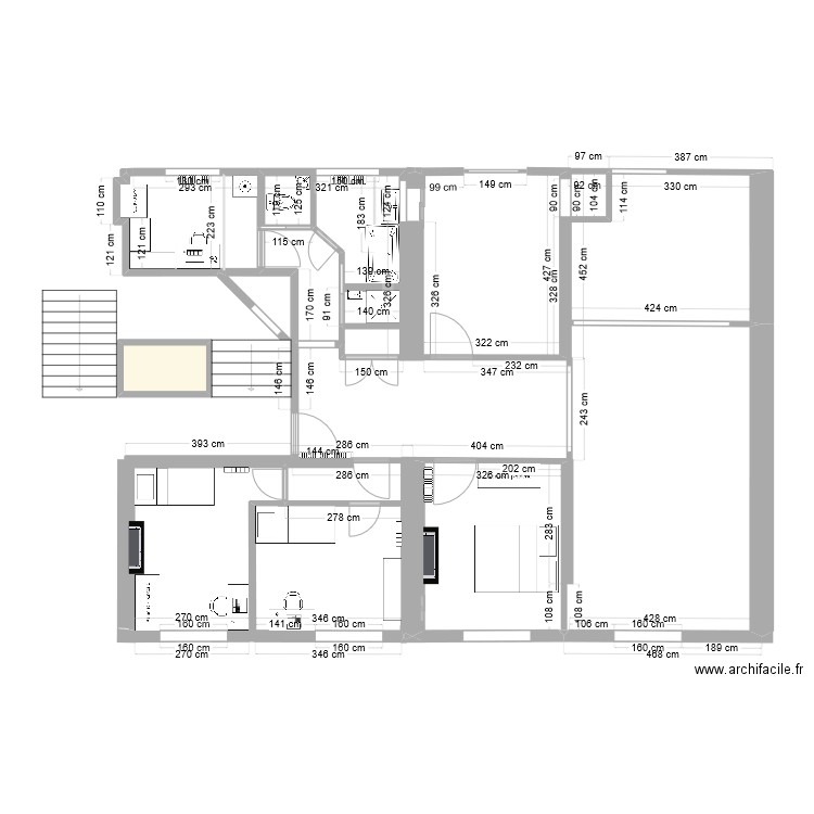 APPART BACO3. Plan de 1 pièce et 2 m2