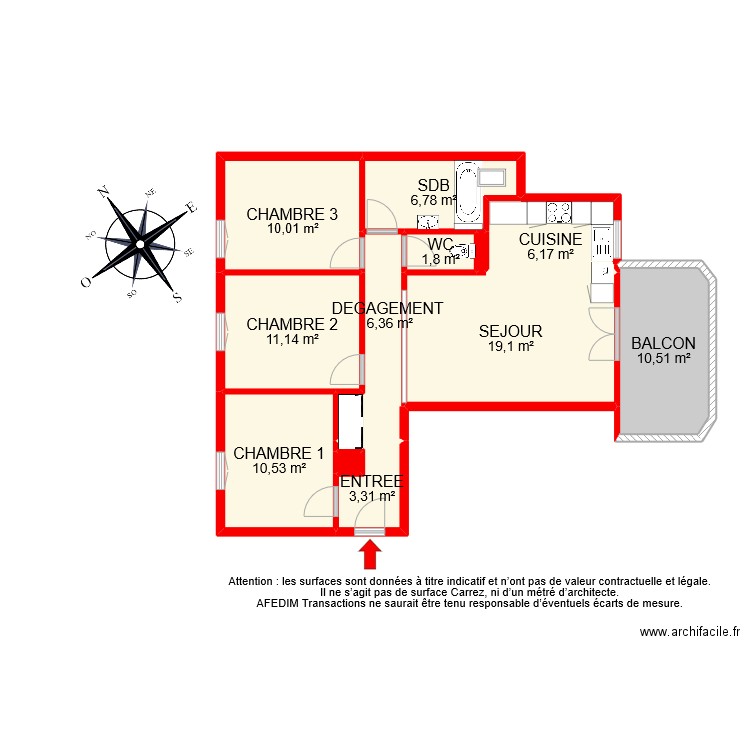 BI 10969 PASCAL. Plan de 14 pièces et 114 m2