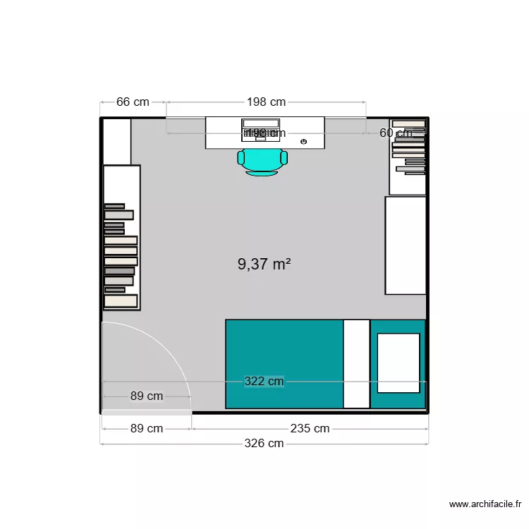 Chambre Gabriel. Plan de 