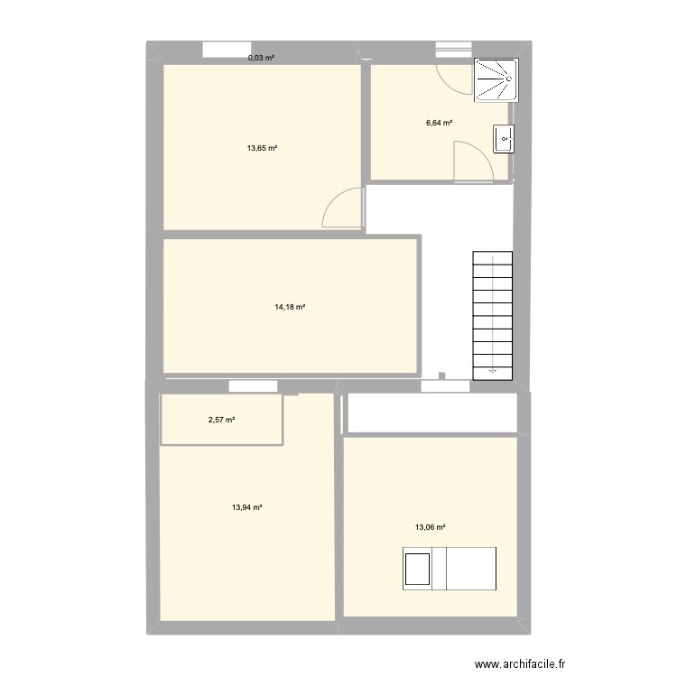 étage avec extension 4. Plan de 0 pièce et 0 m2