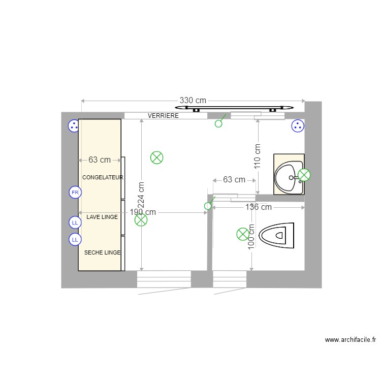 BUANDERIE SANITAIRES 1 4. Plan de 0 pièce et 0 m2