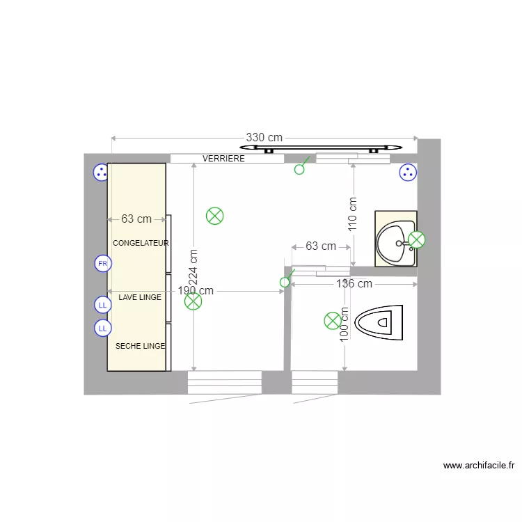 BUANDERIE SANITAIRES 1 4. Plan de BUANDERIE SANITAIRES 1 4. Plan de