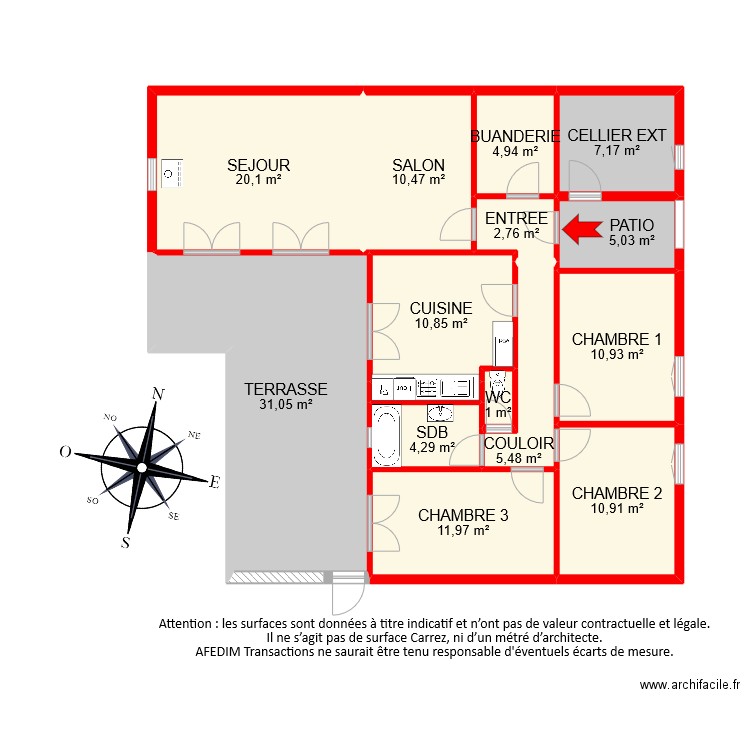 BI8543 bis. Plan de 15 pièces et 138 m2