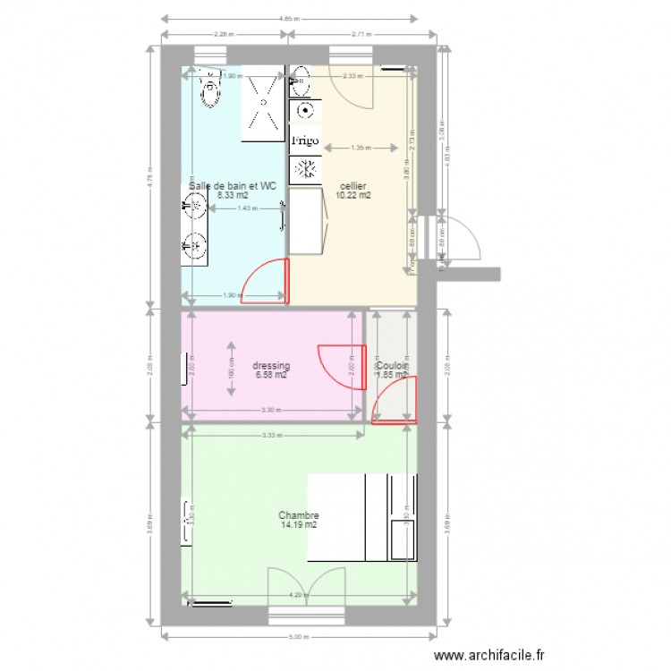 extension 4 pièces 2bis. Plan de 0 pièce et 0 m2