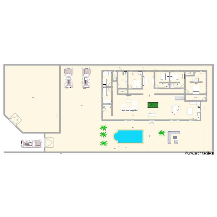 Majunga Villa loft. Plan de 14 pièces et 1280 m2