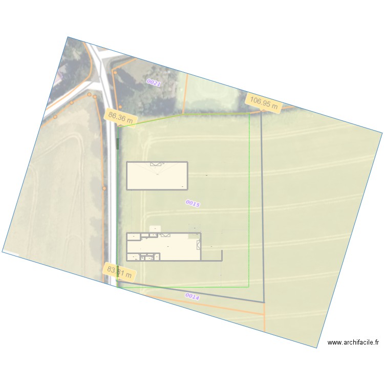 Batiment pour PC Archi. Plan de 15 pièces et 2529 m2