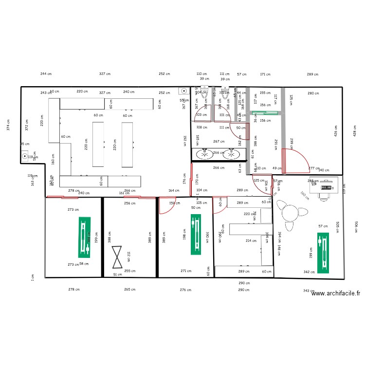 CLINIQUE. Plan de 12 pièces et 124 m2