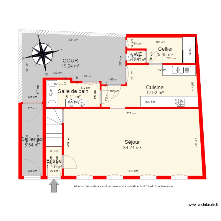 BI 6179 RDC côté. Plan de 0 pièce et 0 m2