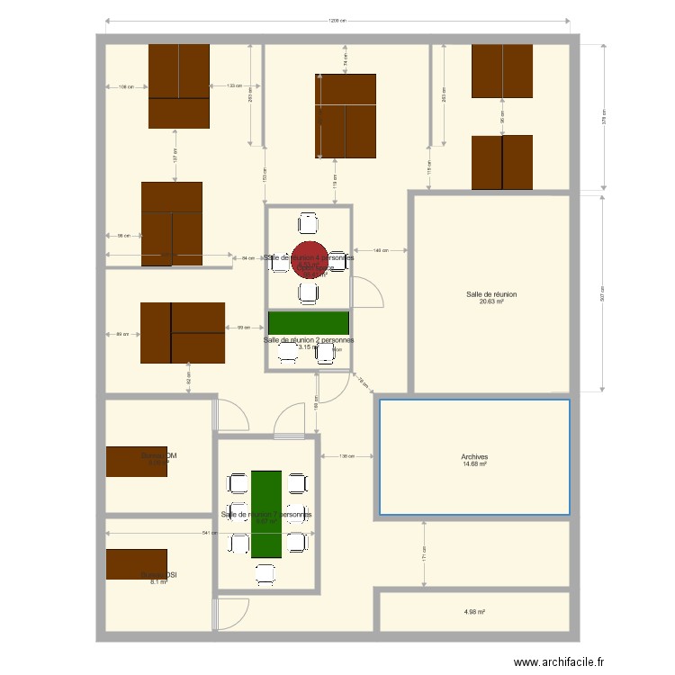 Bureau open space. Plan de 0 pièce et 0 m2