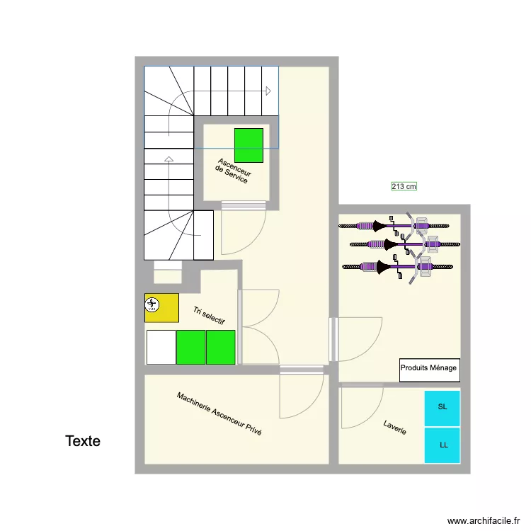 Locaux Poubelles V&eacute;los et Laverie alternative. Plan de 