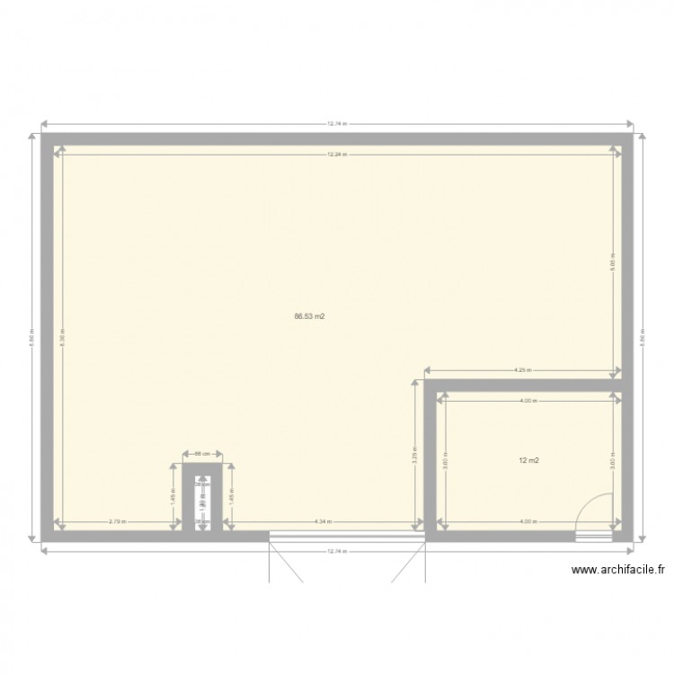 grange 1. Plan de 3 pièces et 99 m2