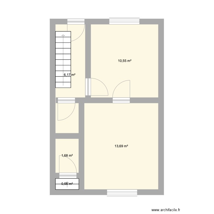 angleur rez. Plan de 5 pièces et 33 m2