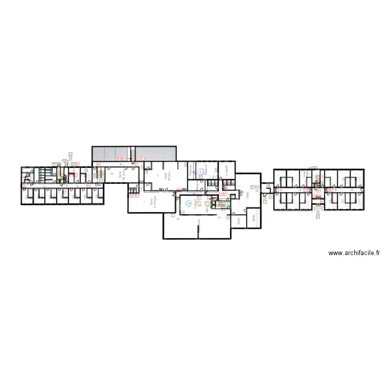 AR R1. Plan de 117 pièces et 1880 m2