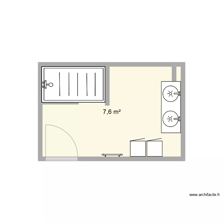 salle de bain. Plan de 1 et 8 m² salle de bain. Plan de 1 et 8 m²