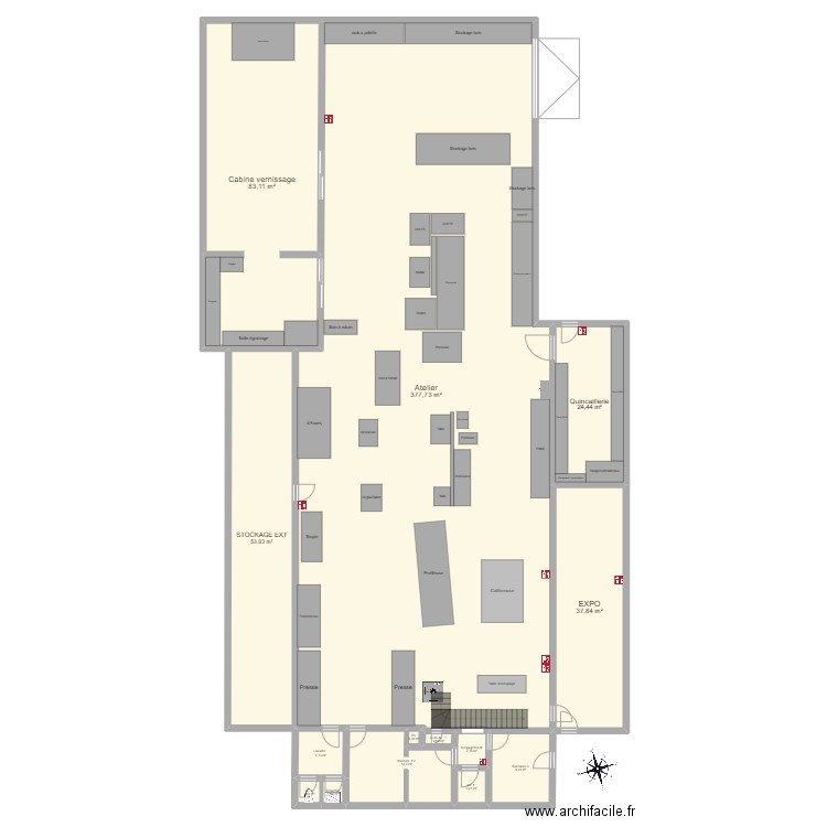 atelier actuel. Plan de 0 pièce et 0 m2