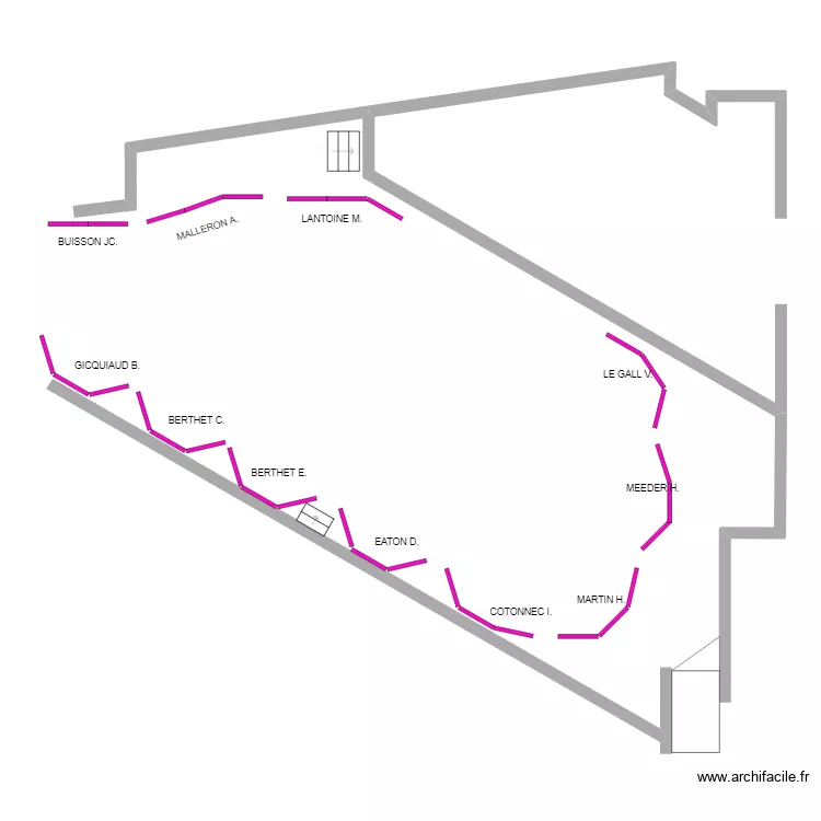 2023 Implantation PDC Stands en 3m (10+JCB - Baie libre). Plan de 
