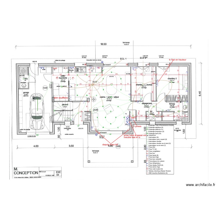 manant rdc eclairage. Plan de 0 pièce et 0 m2