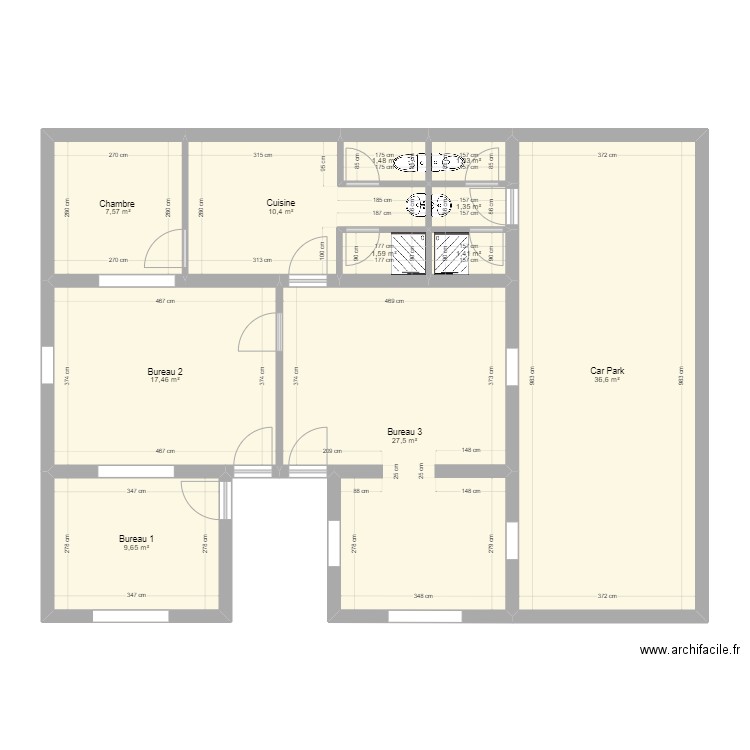 Plan bureau actuel. Plan de 0 pièce et 0 m2