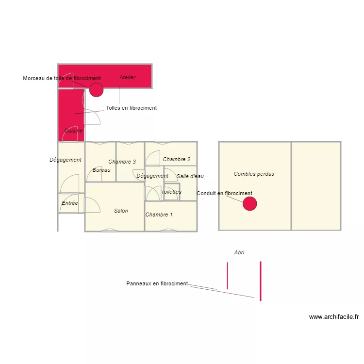 Croquis FERRIERE Amiante. Plan de Croquis FERRIERE Amiante. Plan de