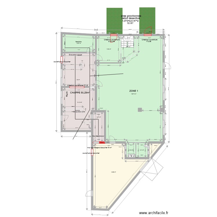 Cuisine salle MACON ZONE 1. Plan de 0 pièce et 0 m2