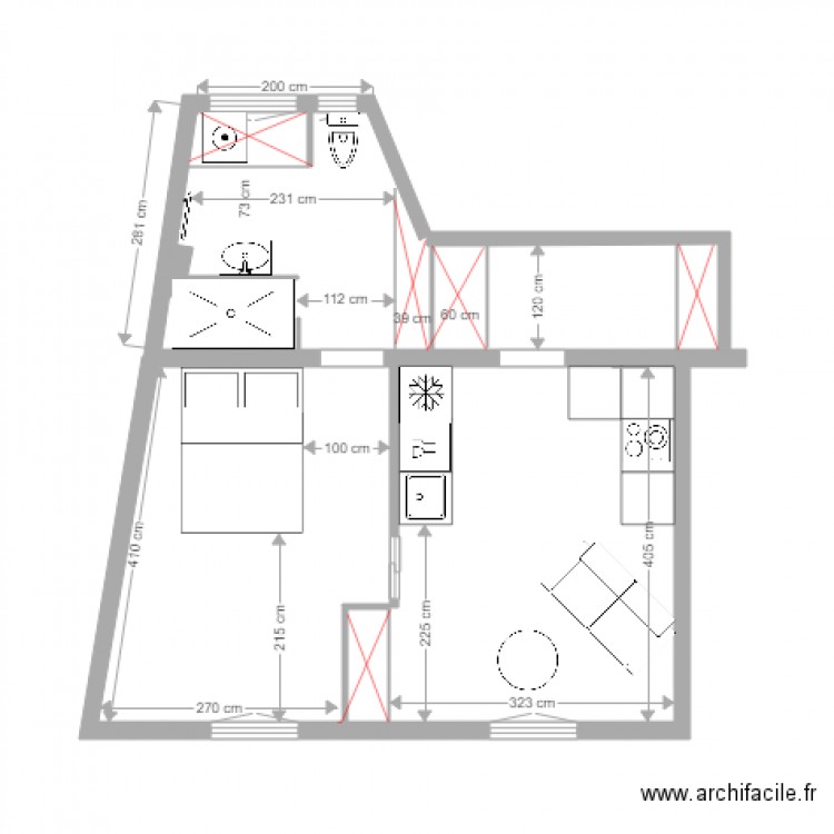 marcadet projet 1 10 février. Plan de 0 pièce et 0 m2