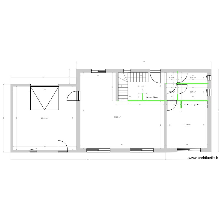 MANIEZ / HIELSCHER RDC 2. Plan de 8 pièces et 96 m2