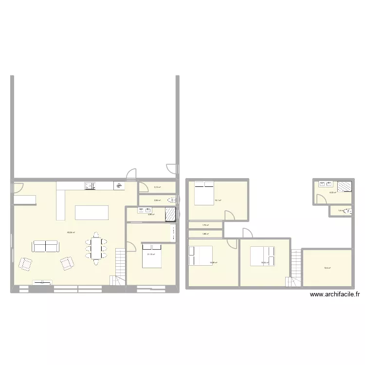 porc. Plan de 13  et 187 m²