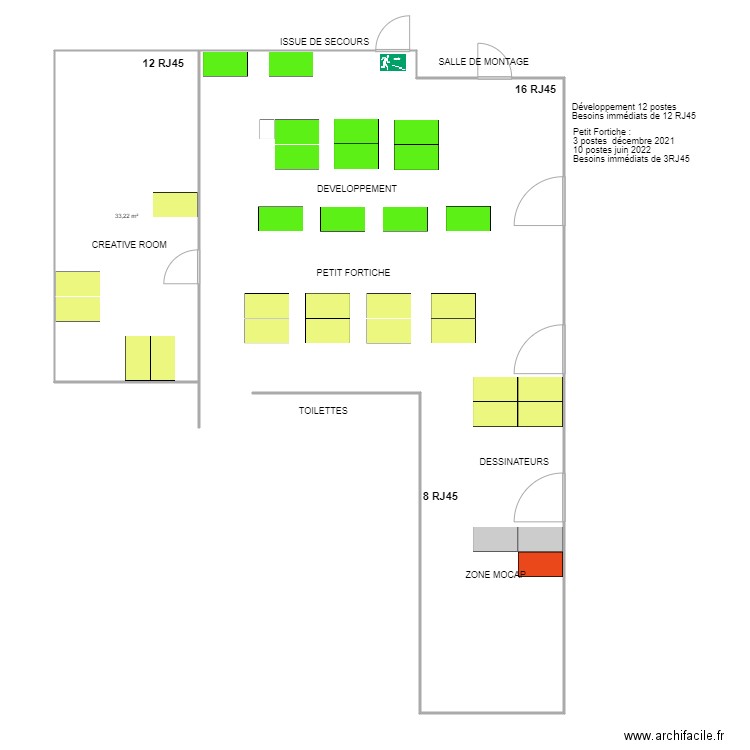 Futur espace Petit Fortiche Dev. Plan de 1 pièce et 33 m2