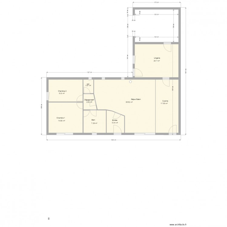 plan intérieur avec extention. Plan de 0 pièce et 0 m2