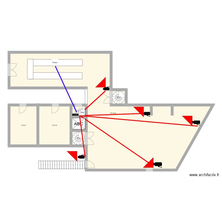 Camillou. Plan de 7 pièces et 162 m2