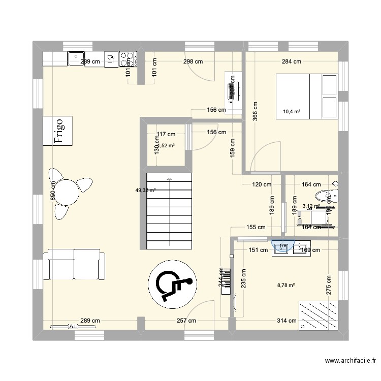 plan de base EDC. Plan de 5 pièces et 76 m2