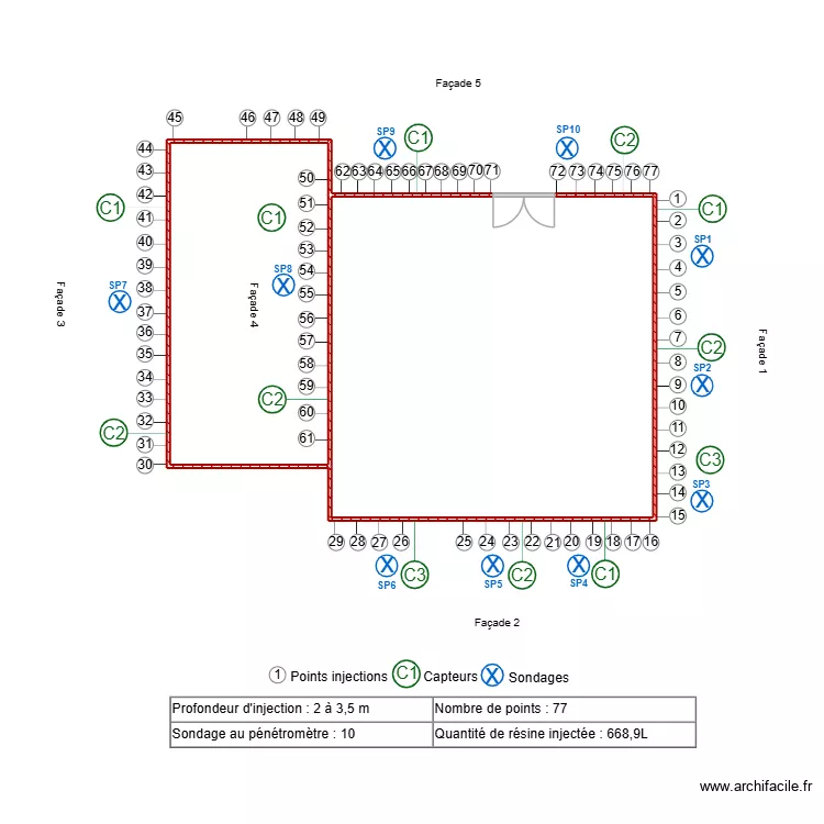 SA HLM SAINTINES. Plan de 2  et 53 m²