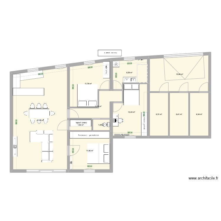 Bagé. Plan de 26 pièces et 335 m2