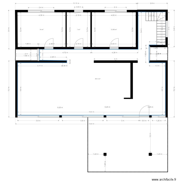 Rez de chaussée . Plan de 0 pièce et 0 m2