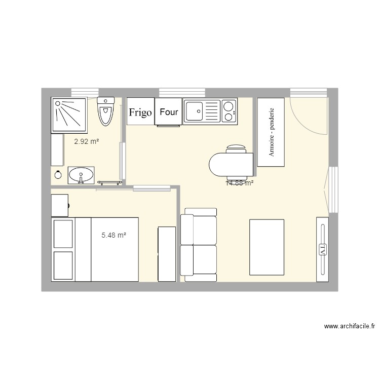 Appartement Jeune 1. Plan de 0 pièce et 0 m2