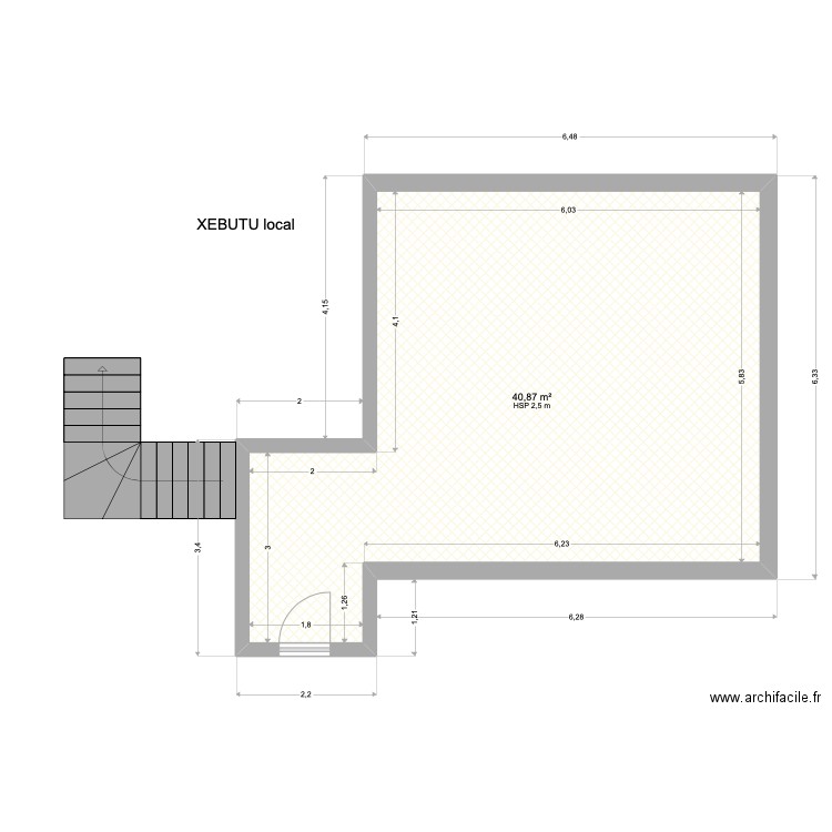 APMC MATHIEU POUILLET BOURAIL. Plan de 1 pièce et 41 m2