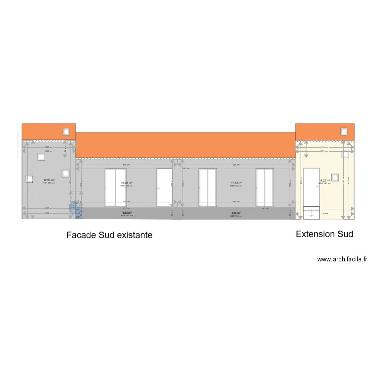 Facade Sud Villa Riou. Plan de 0 pièce et 0 m2