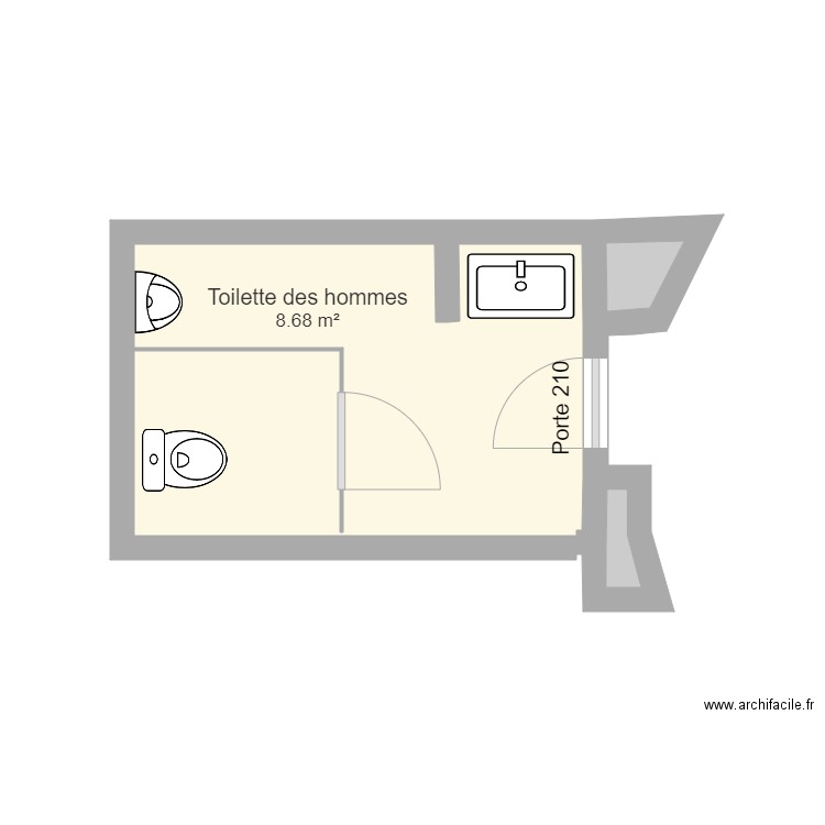 Toilette des hommes 210. Plan de 0 pièce et 0 m2