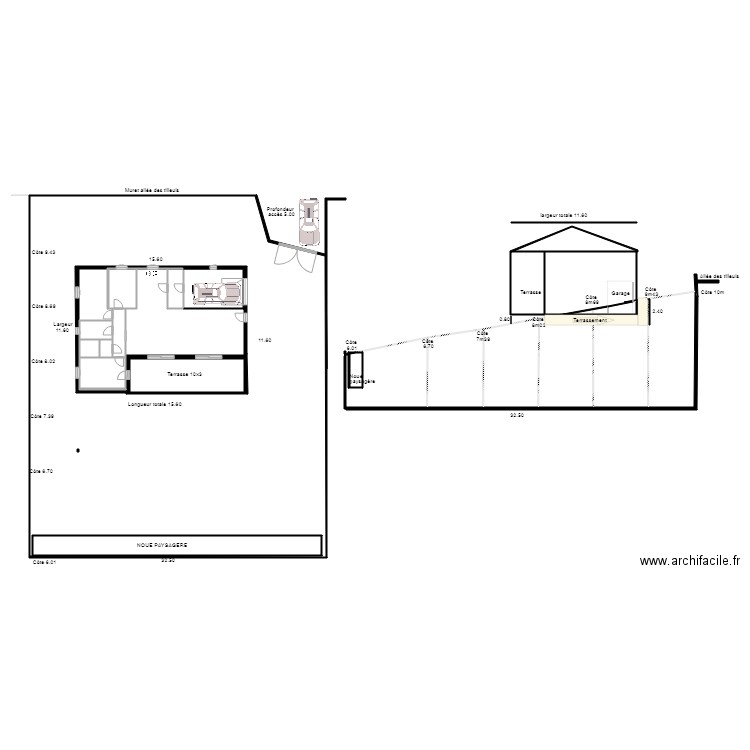 PROJET MAISON PEIPIN garage intégré. Plan de 0 pièce et 0 m2