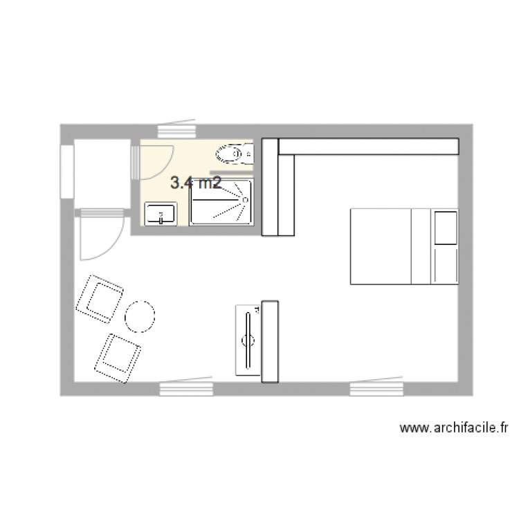 Chambre SDB 2ème bastide. Plan de 0 pièce et 0 m2