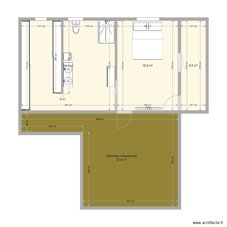 Plan BALTIMORE HAUT. Plan de 0 pièce et 0 m2