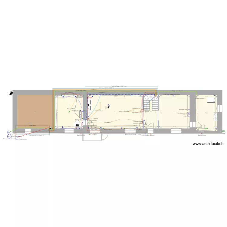Maison Plozevet elec RDC. Plan de 