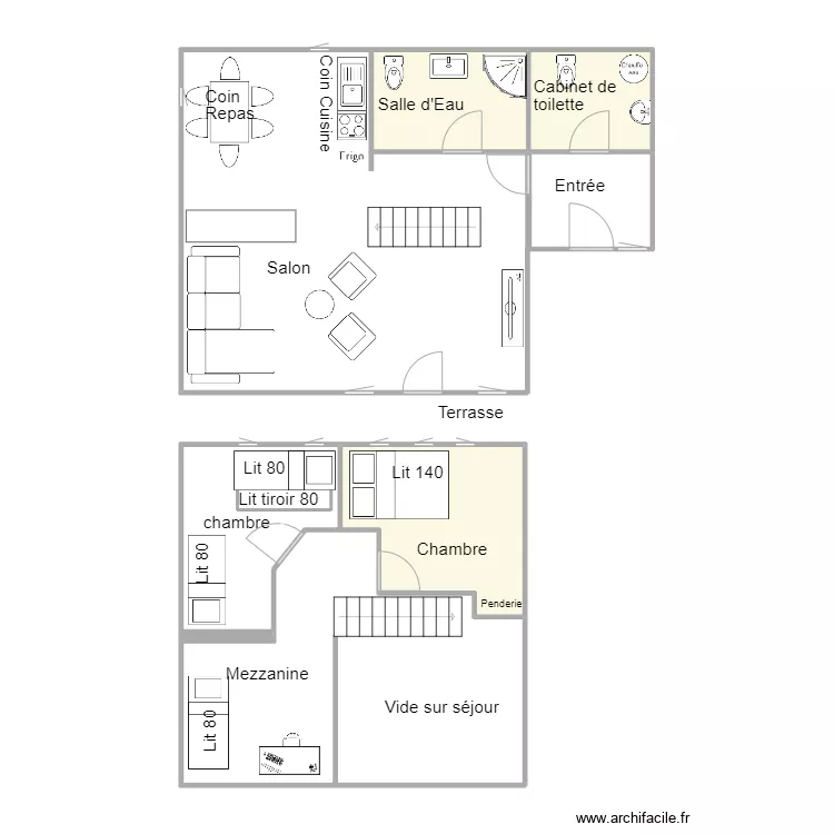CHALET AVOCAT. Plan de 
