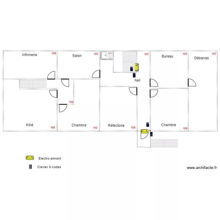 ERE bâtiment A étage sécurité porte incendie. Plan de ERE bâtiment A étage sécurité porte incendie. Plan de