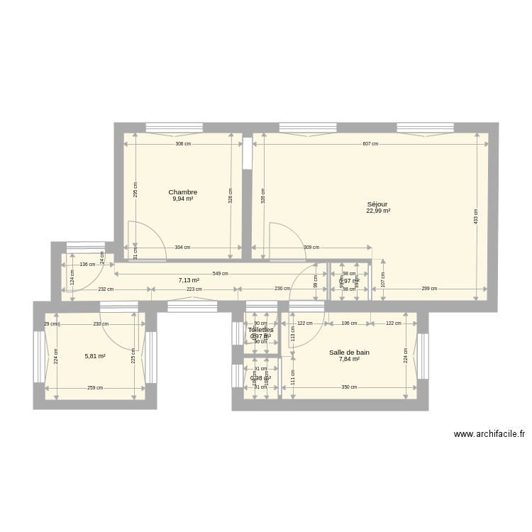 PLan Appart 3. Plan de 0 pièce et 0 m2