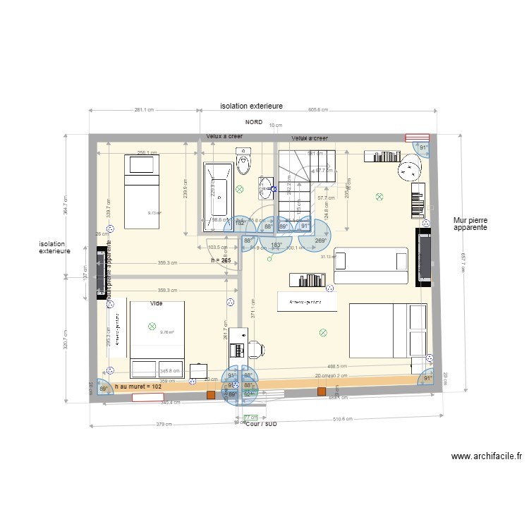 Etage Pinceloup 1 Option4bis. Plan de 0 pièce et 0 m2