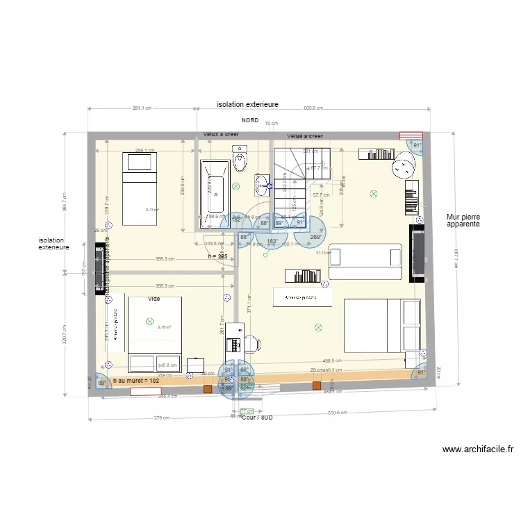 Etage Pinceloup 1 Option4bis. Plan de 