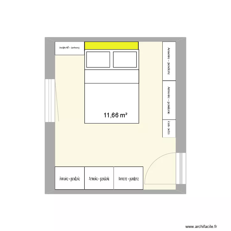 chambre kim. Plan de 