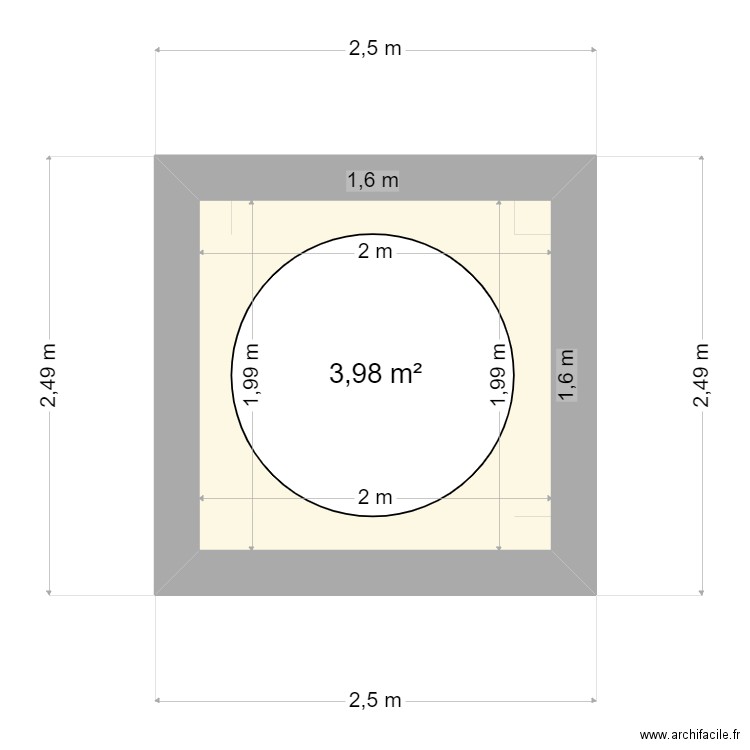 principe entrée Ø160 epinouze. Plan de 1 pièce et 4 m2