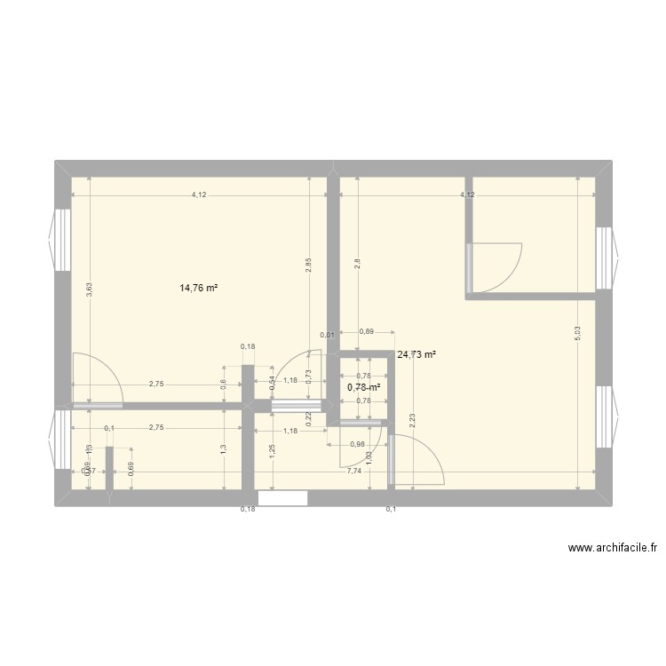 2 chambre sans mobiliers. Plan de 0 pièce et 0 m2